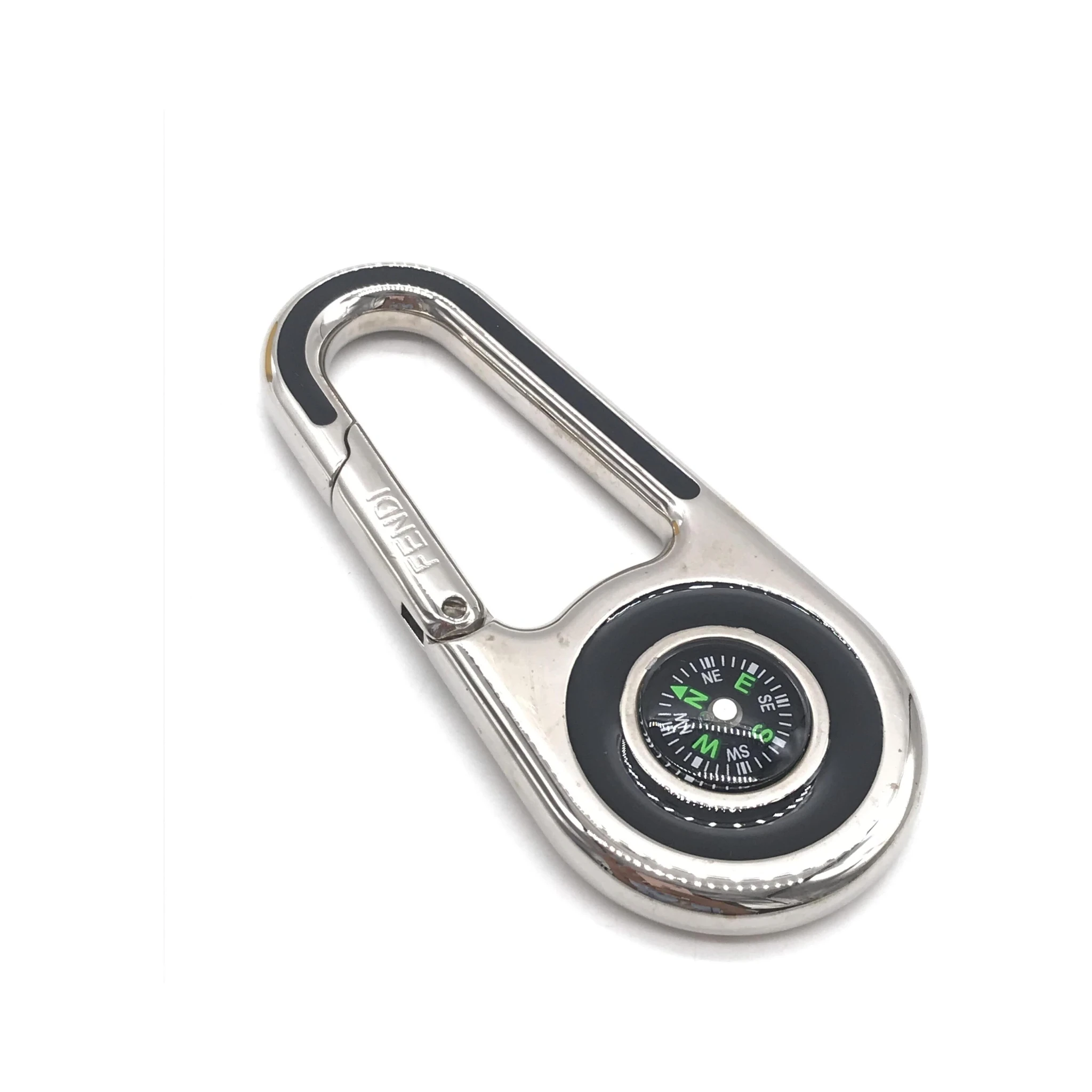 Silver Metal Compass Charm Keychain