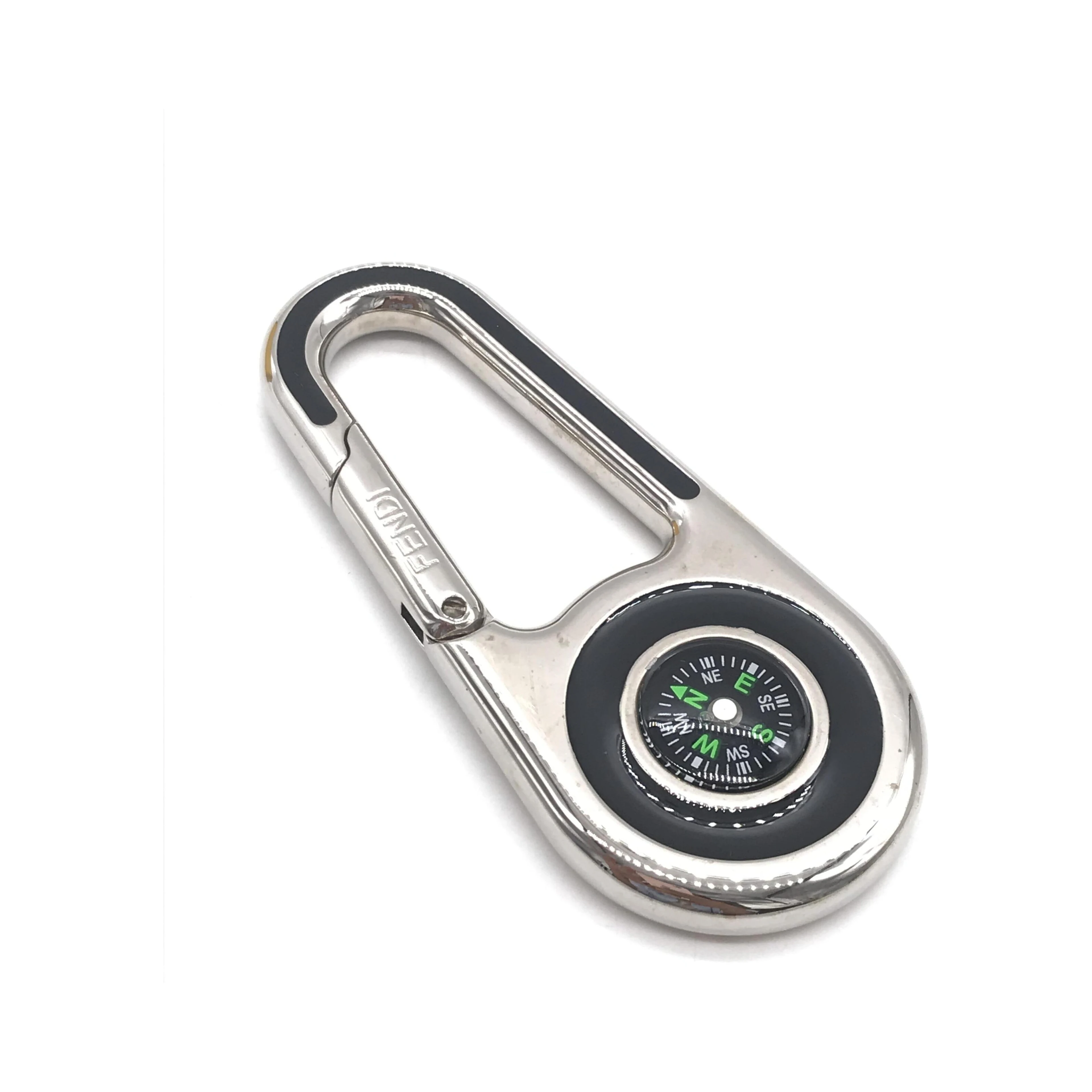 Silver Metal Compass Charm Keychain