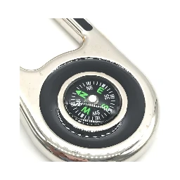 Silver Metal Compass Charm Keychain