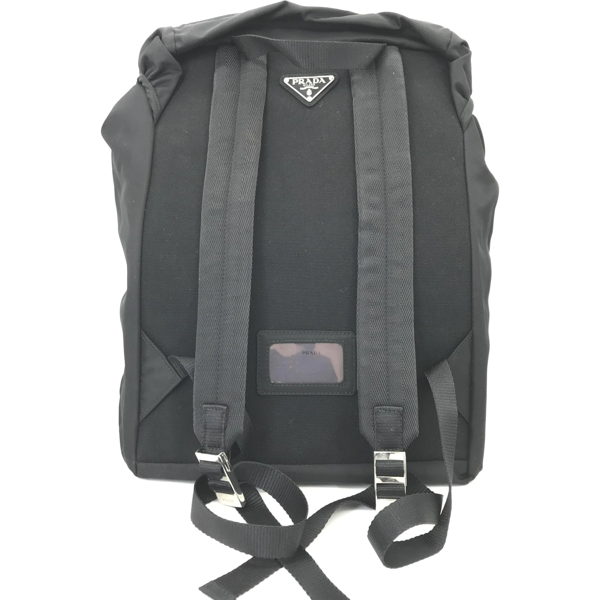 Black Nylon Backpack With Adjustable Straps