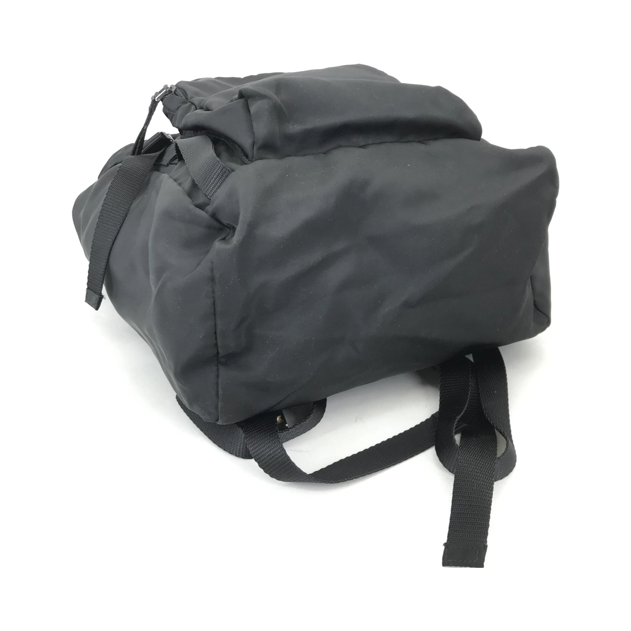 Black Nylon Backpack With Adjustable Straps
