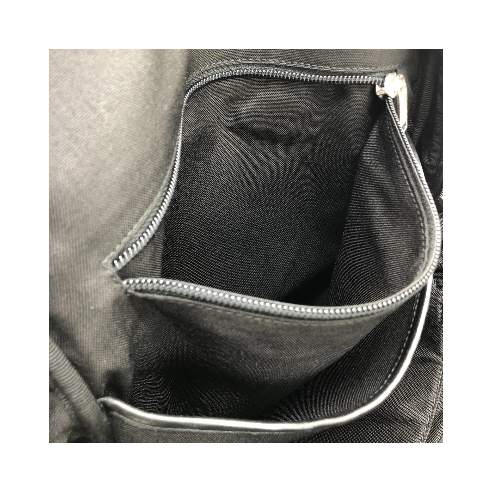 Black Leather City Backpack With Zipper