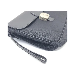 Black Leather Clutch Bag