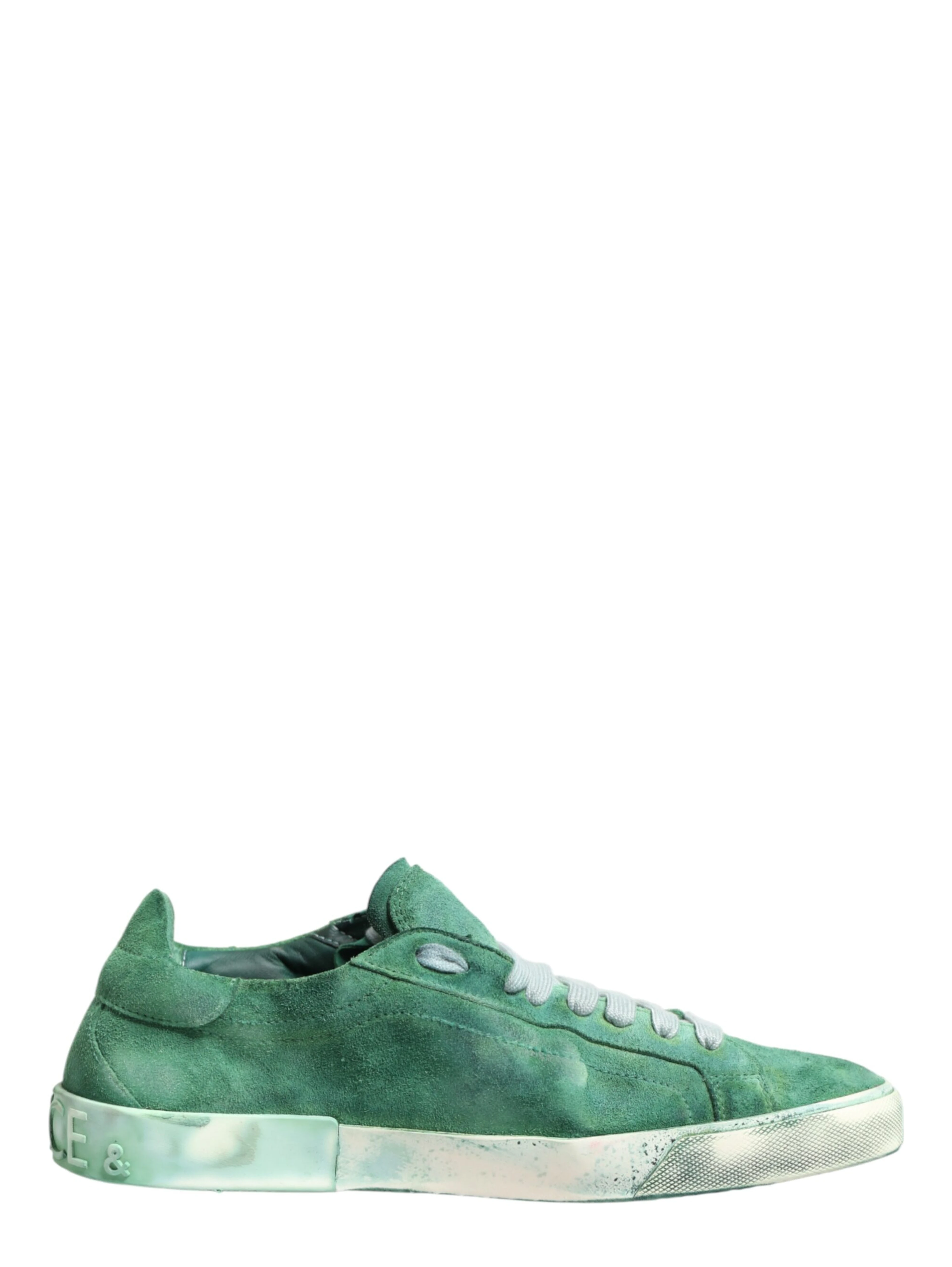 Green Suade DG Logo Sole Low Top Sneakers Shoes