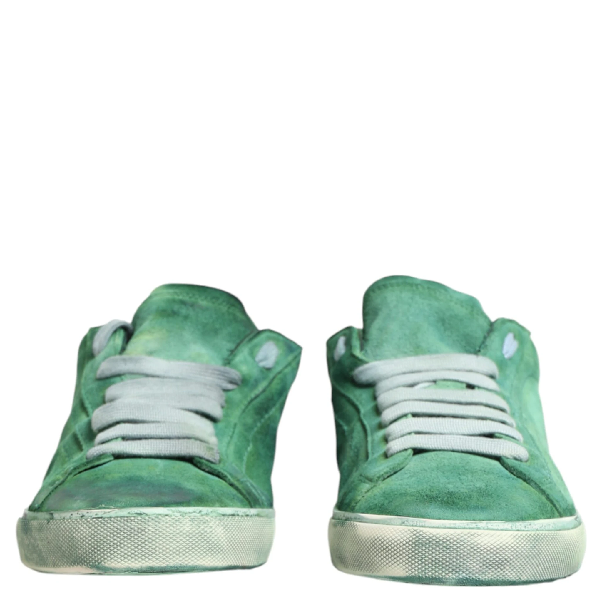 Green Suade DG Logo Sole Low Top Sneakers Shoes