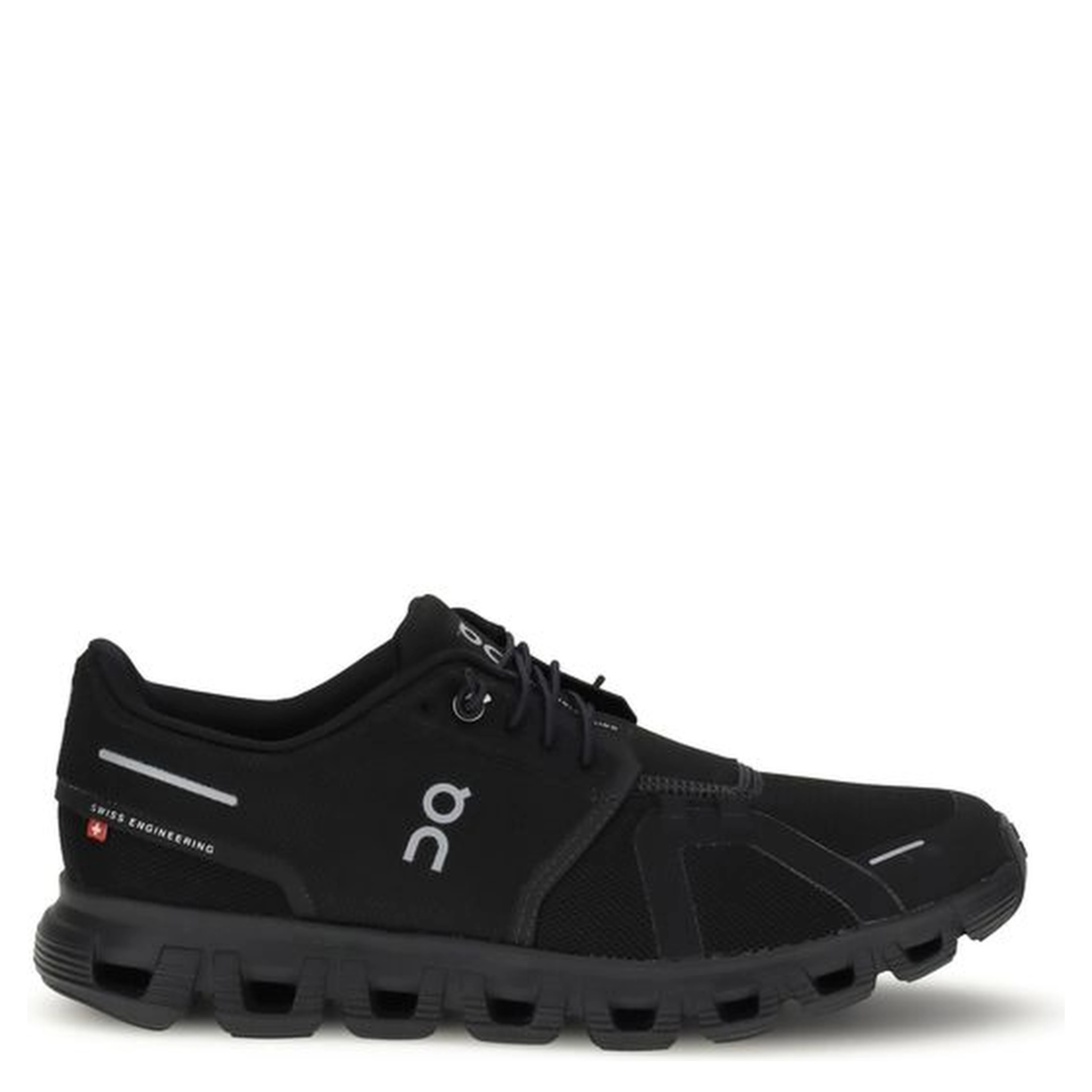 Black Polyurethane Athletic Sneakers
