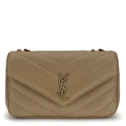 Beige Calf Leather Bos Taurus Shoulder Bag