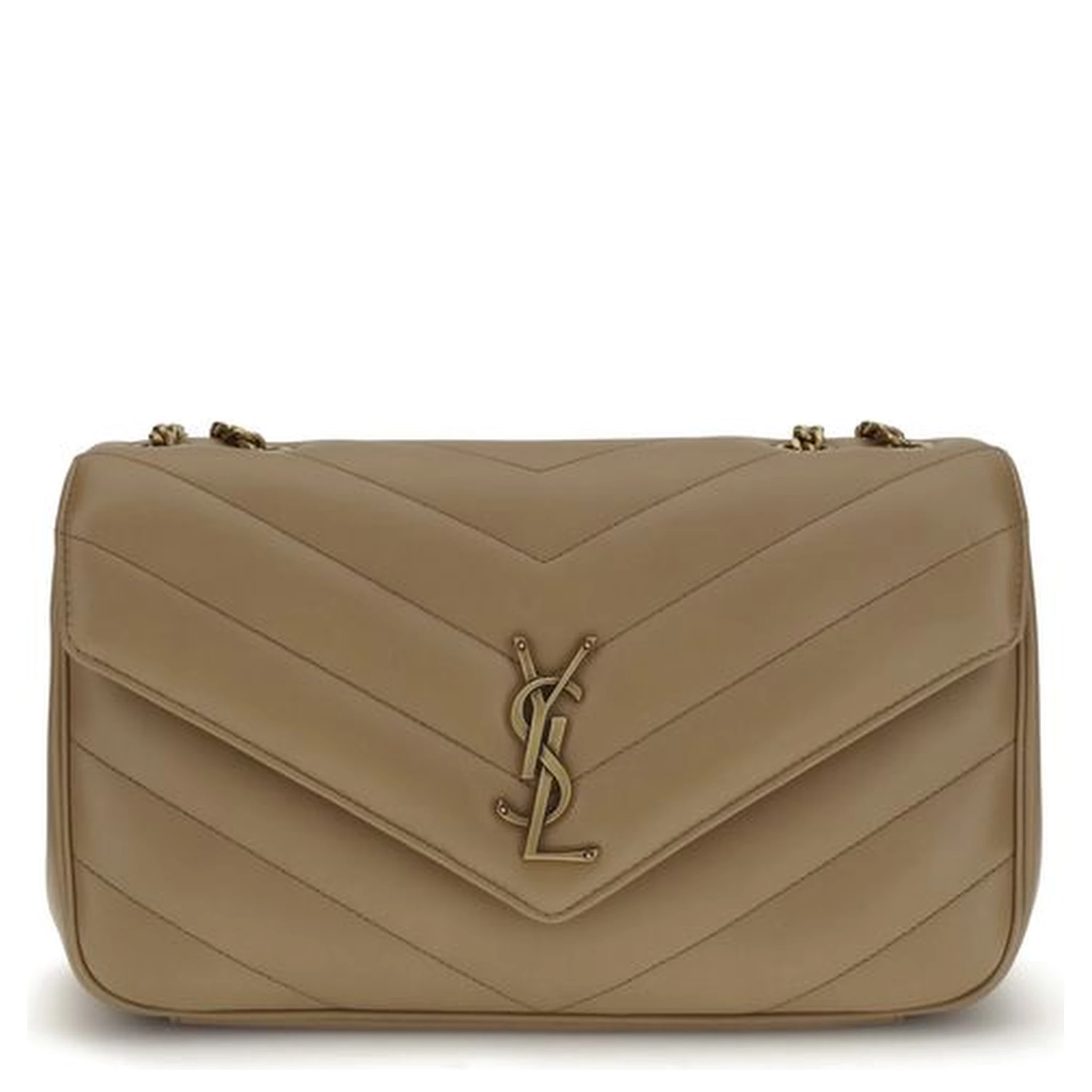 Beige Calf Leather Bos Taurus Shoulder Bag