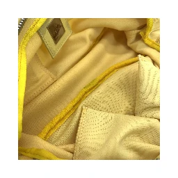 Yellow Cloth Baguette Handbag