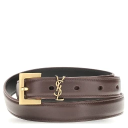 Brown Calf Leather Bos Taurus Thin Belt
