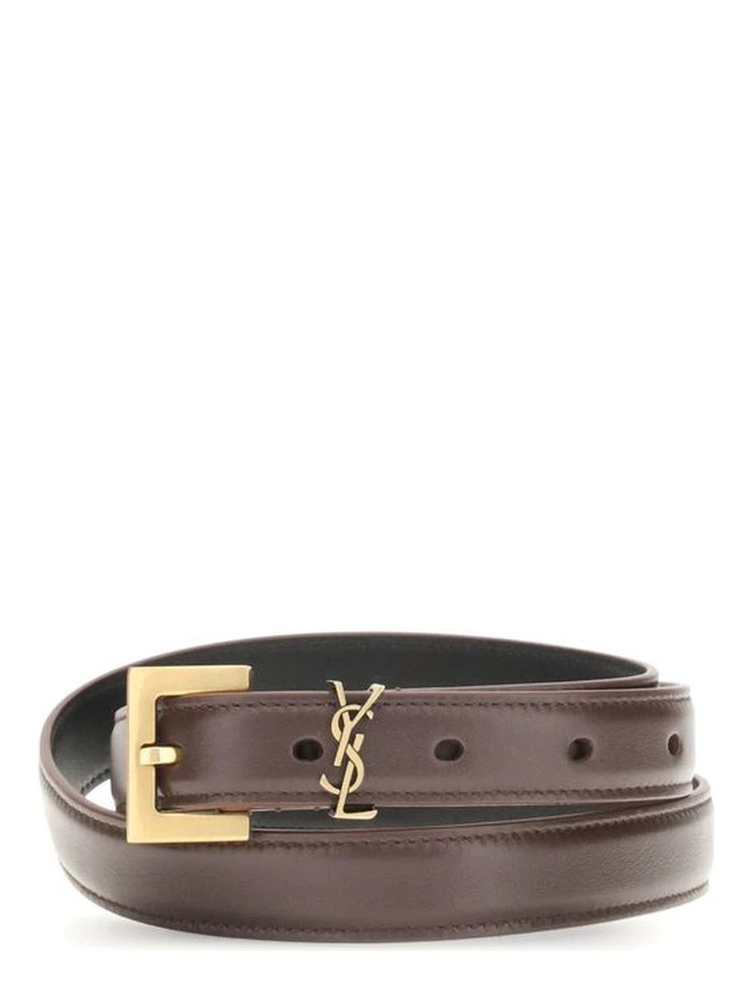 Brown Calf Leather Bos Taurus Thin Belt