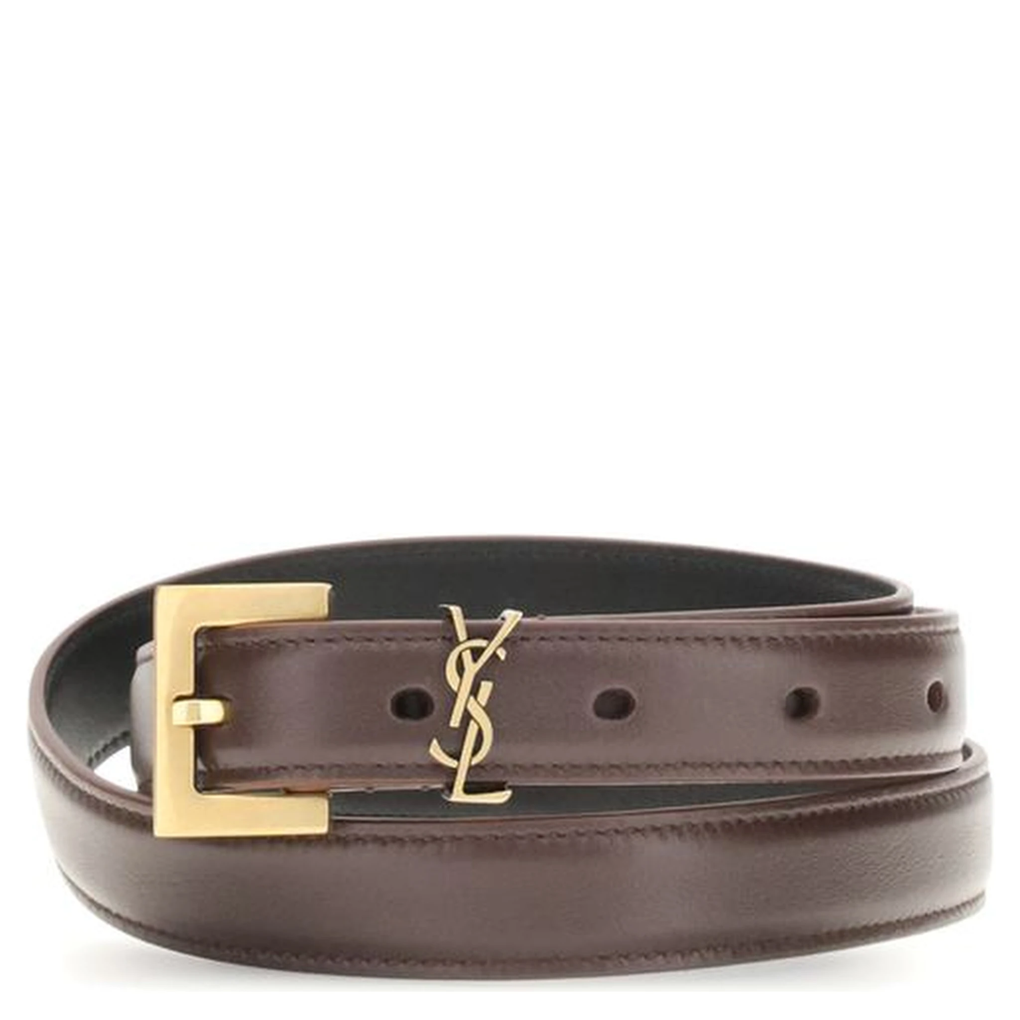 Brown Calf Leather Bos Taurus Thin Belt