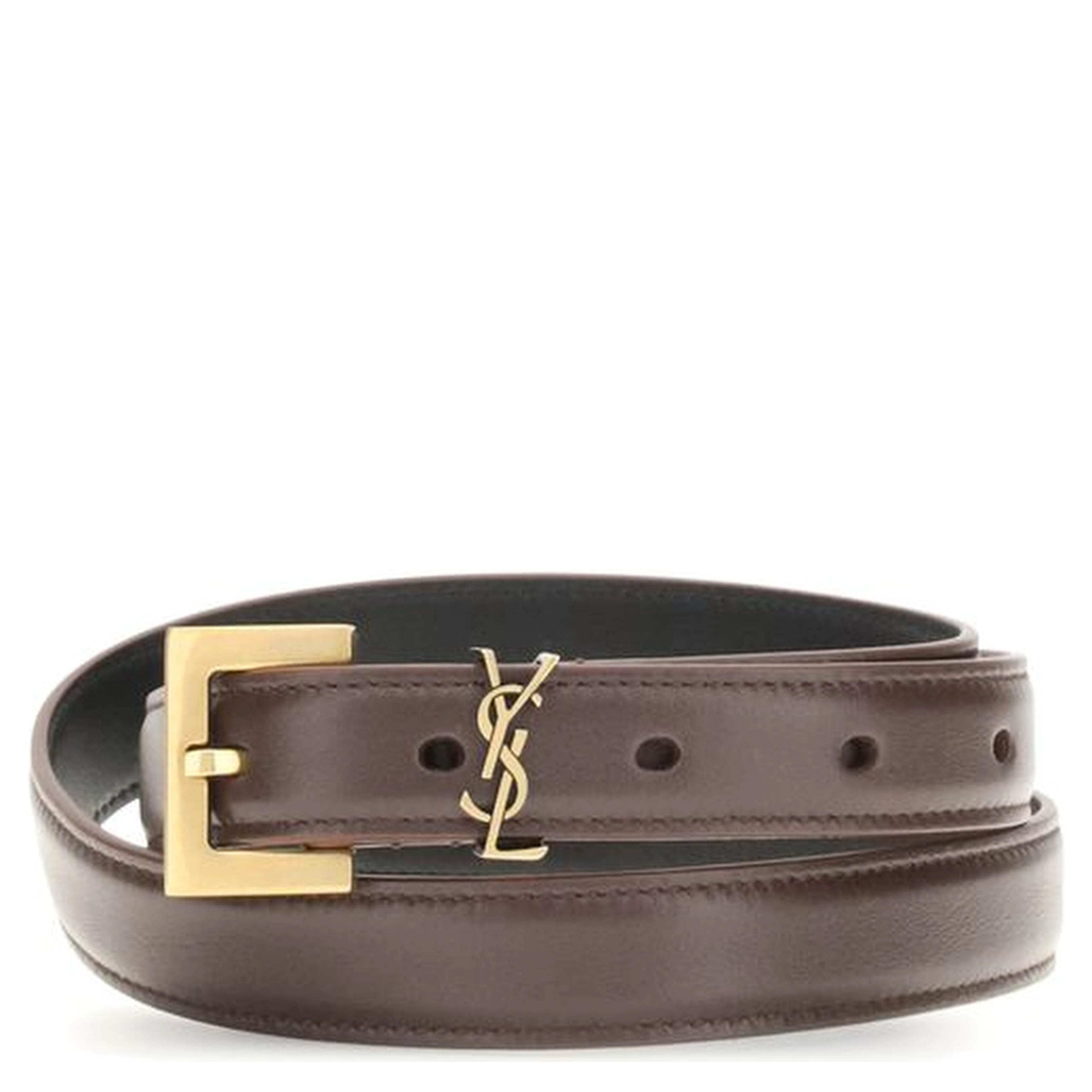 Brown Calf Leather Bos Taurus Thin Belt