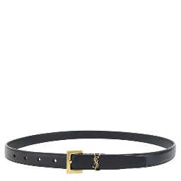 Black Calf Leather Bos Taurus Thin Belt