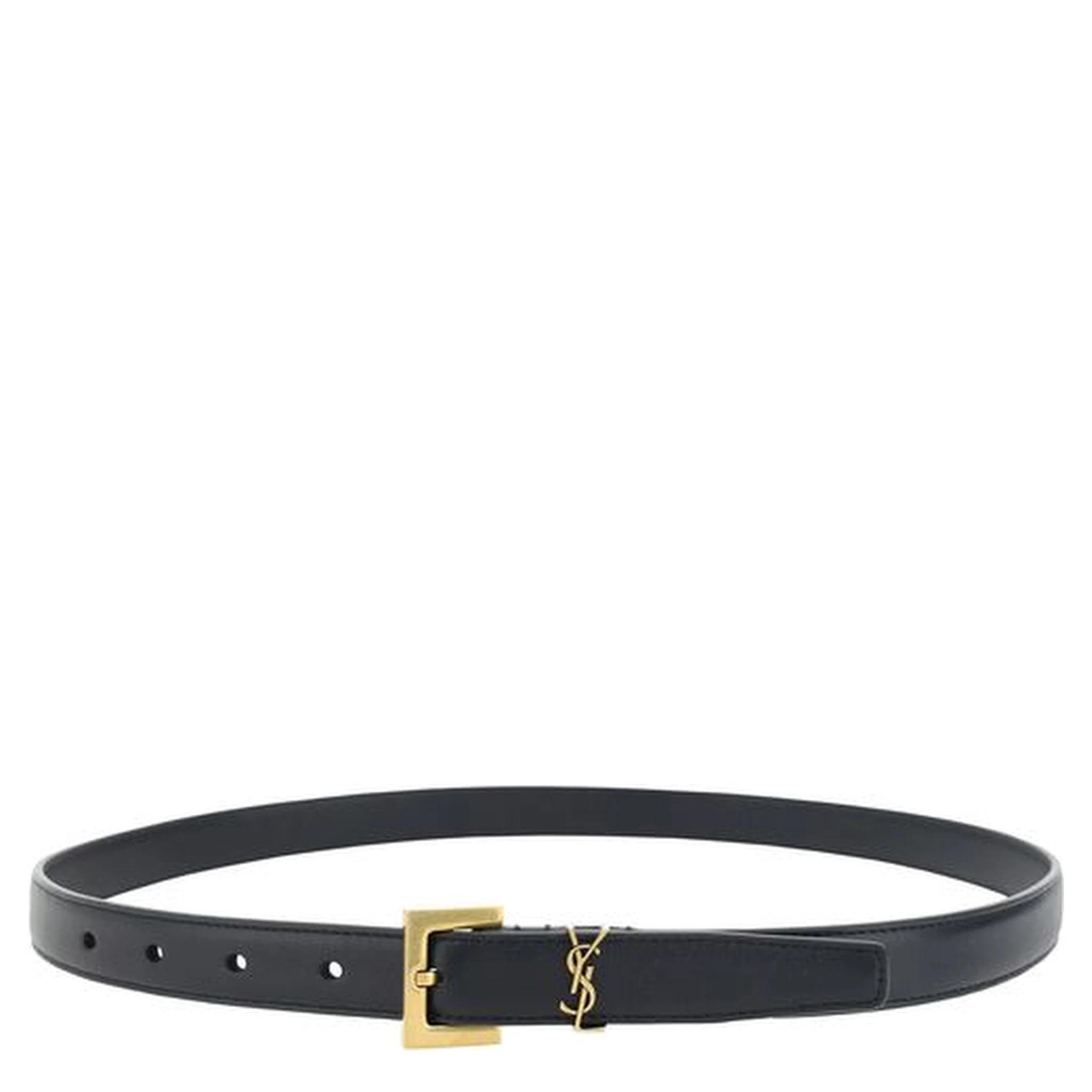 Black Calf Leather Bos Taurus Thin Belt