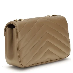 Beige Calf Leather Bos Taurus Shoulder Bag