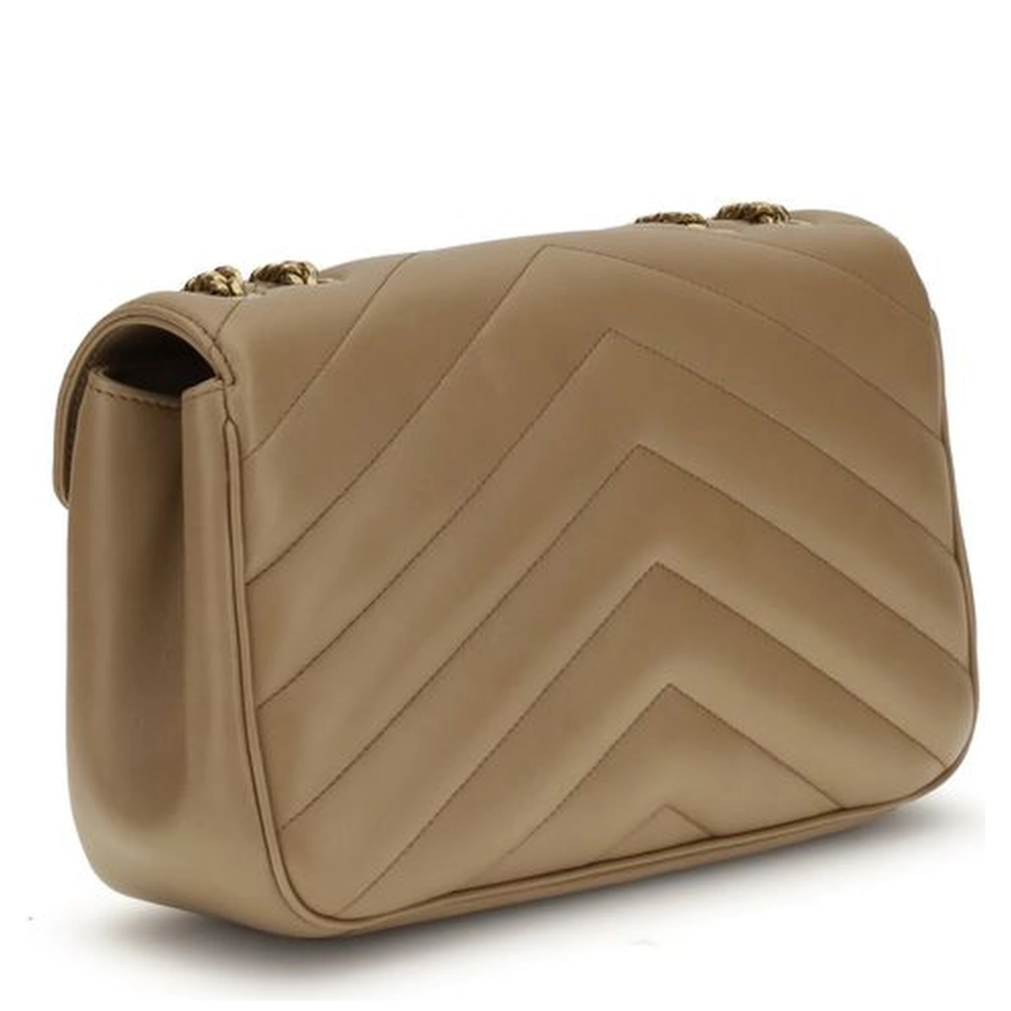 Beige Calf Leather Bos Taurus Shoulder Bag