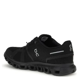 Black Polyurethane Athletic Sneakers