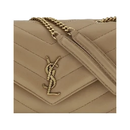 Beige Calf Leather Bos Taurus Shoulder Bag