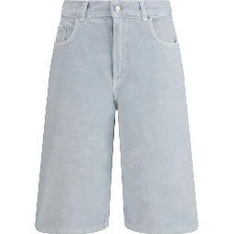 Blue Cotton Bermuda Shorts