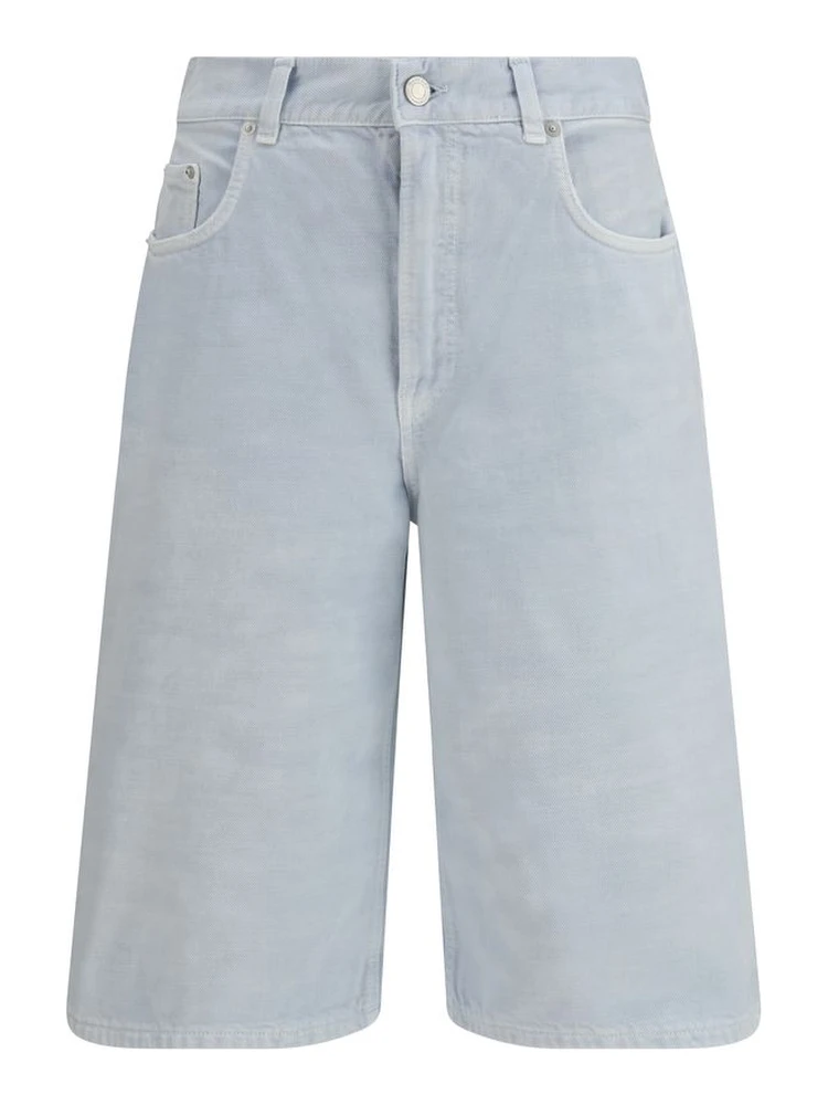 Blue Cotton Bermuda Shorts