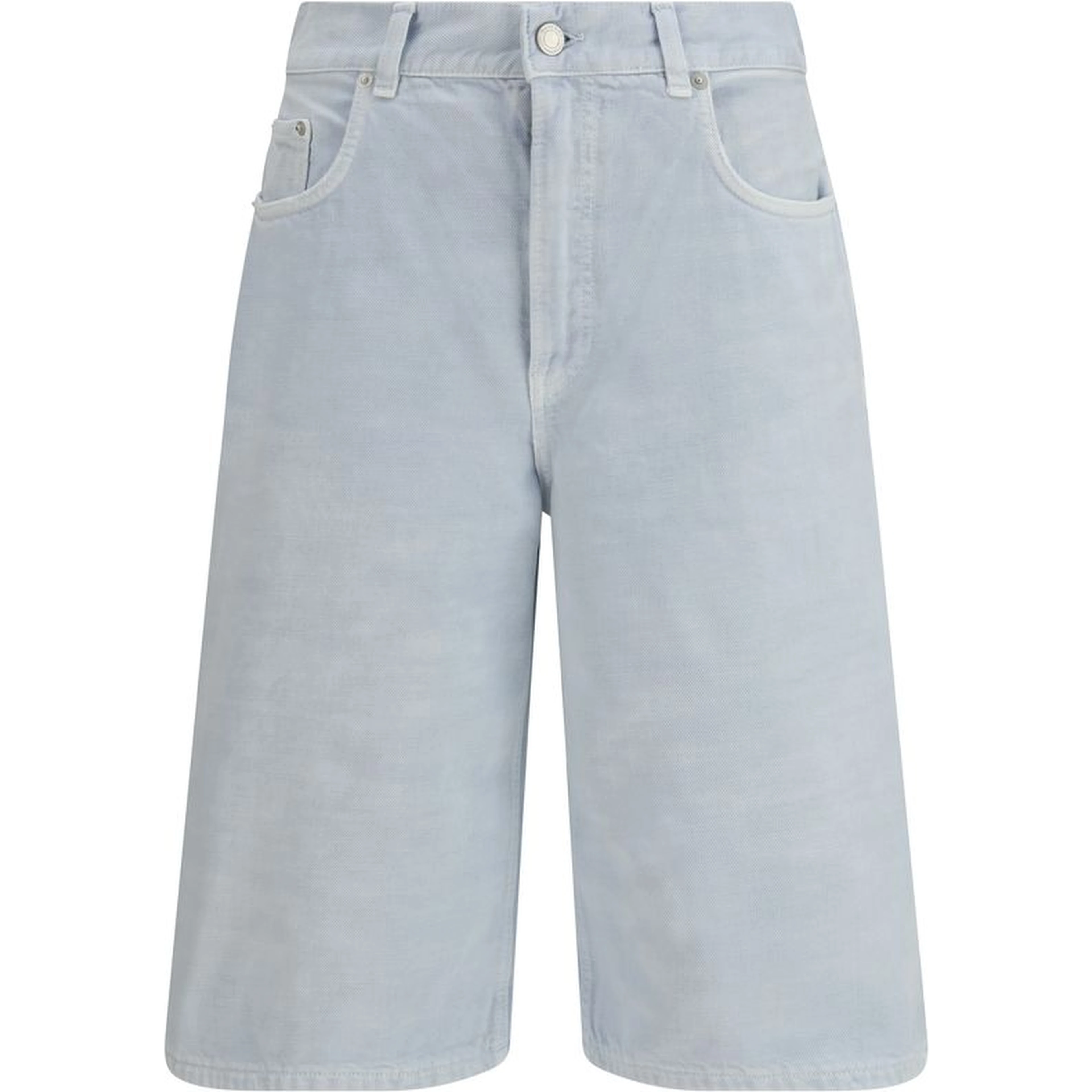 Blue Cotton Bermuda Shorts