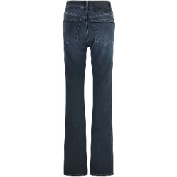 Blue Cotton Flared Jeans