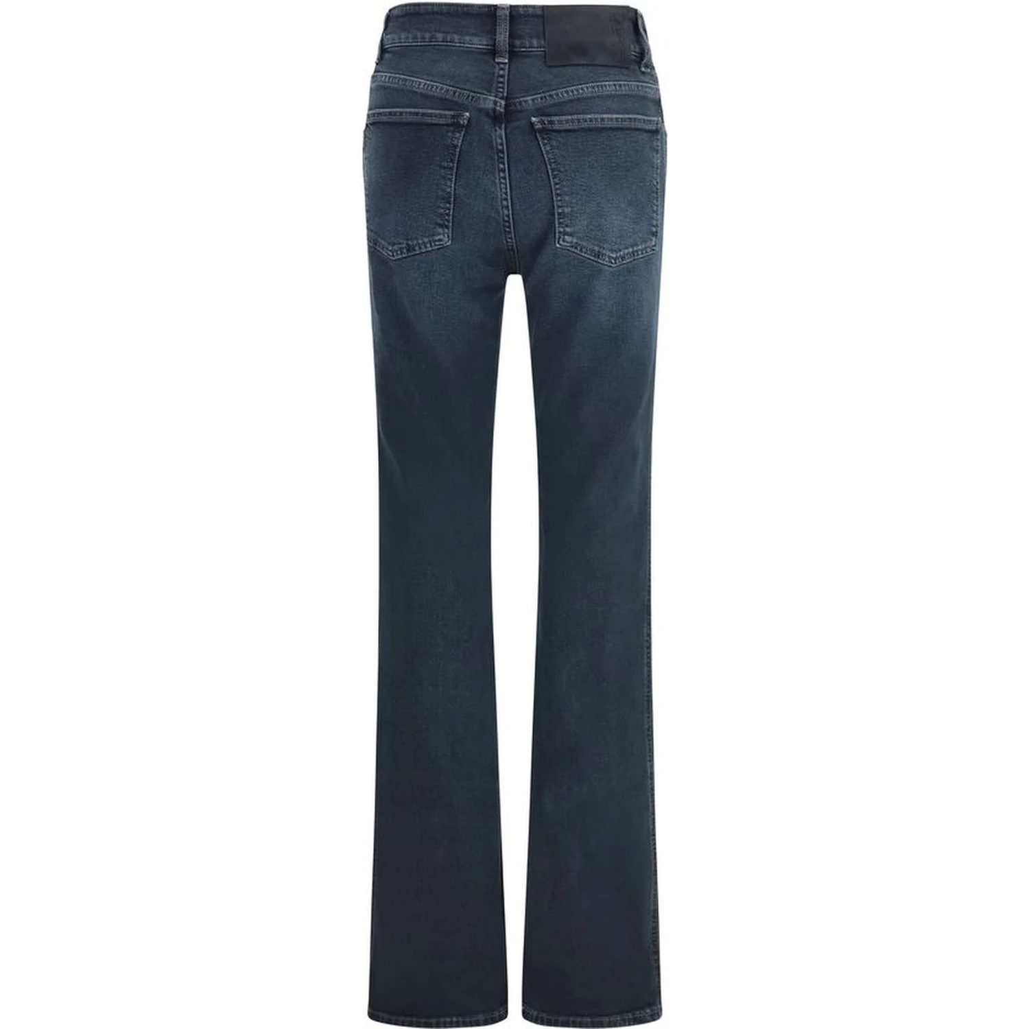 Blue Cotton Flared Jeans