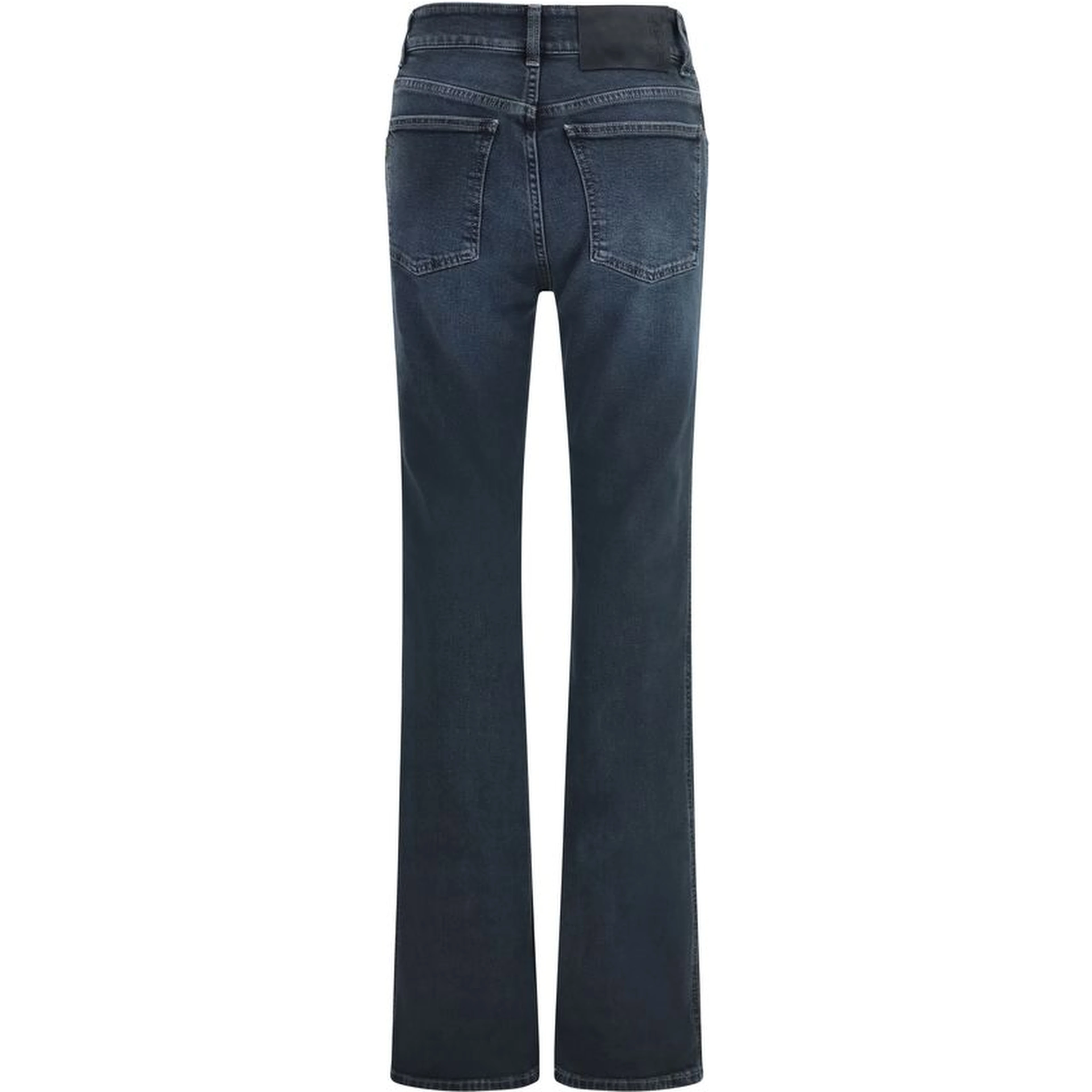 Blue Cotton Flared Jeans