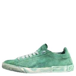 Green Suade DG Logo Sole Low Top Sneakers Shoes