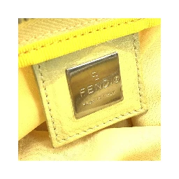 Yellow Cloth Baguette Handbag