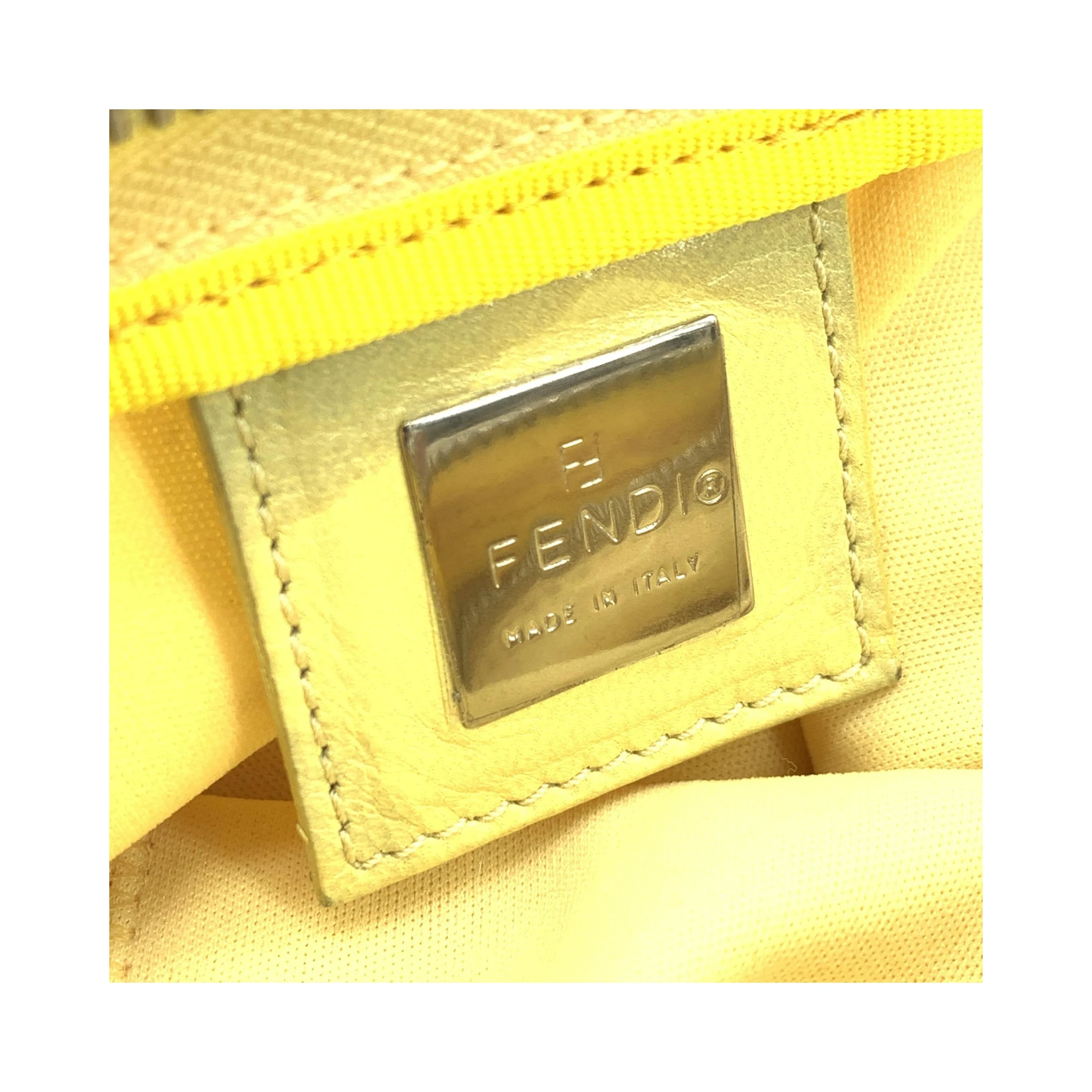 Yellow Cloth Baguette Handbag