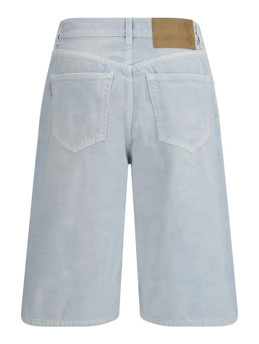 Blue Cotton Bermuda Shorts