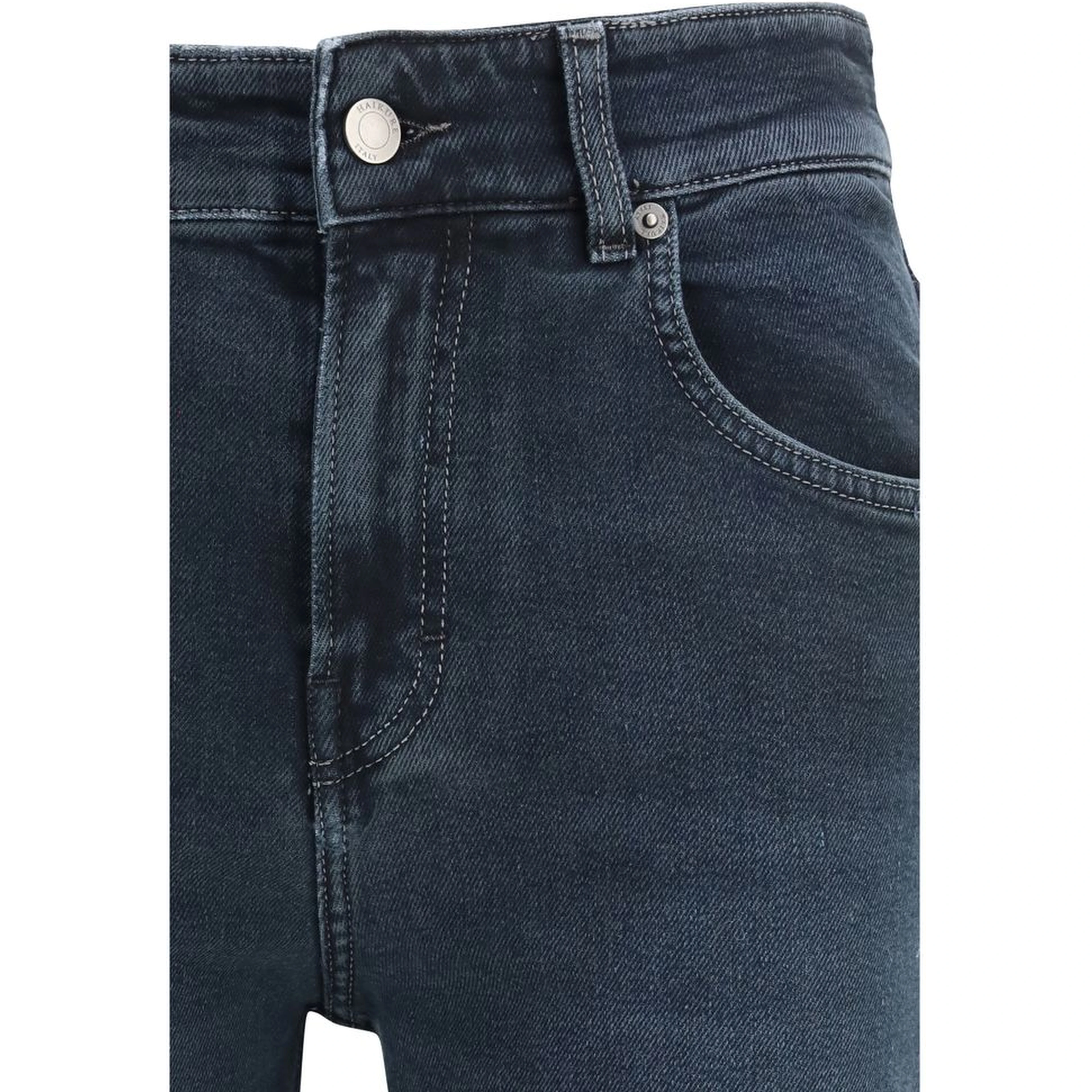 Blue Cotton Flared Jeans