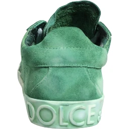 Green Suade DG Logo Sole Low Top Sneakers Shoes