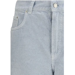 Blue Cotton Bermuda Shorts