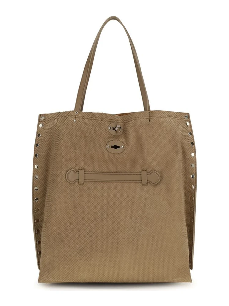 Beige Calf Leather Bos Taurus Shoulder Bag