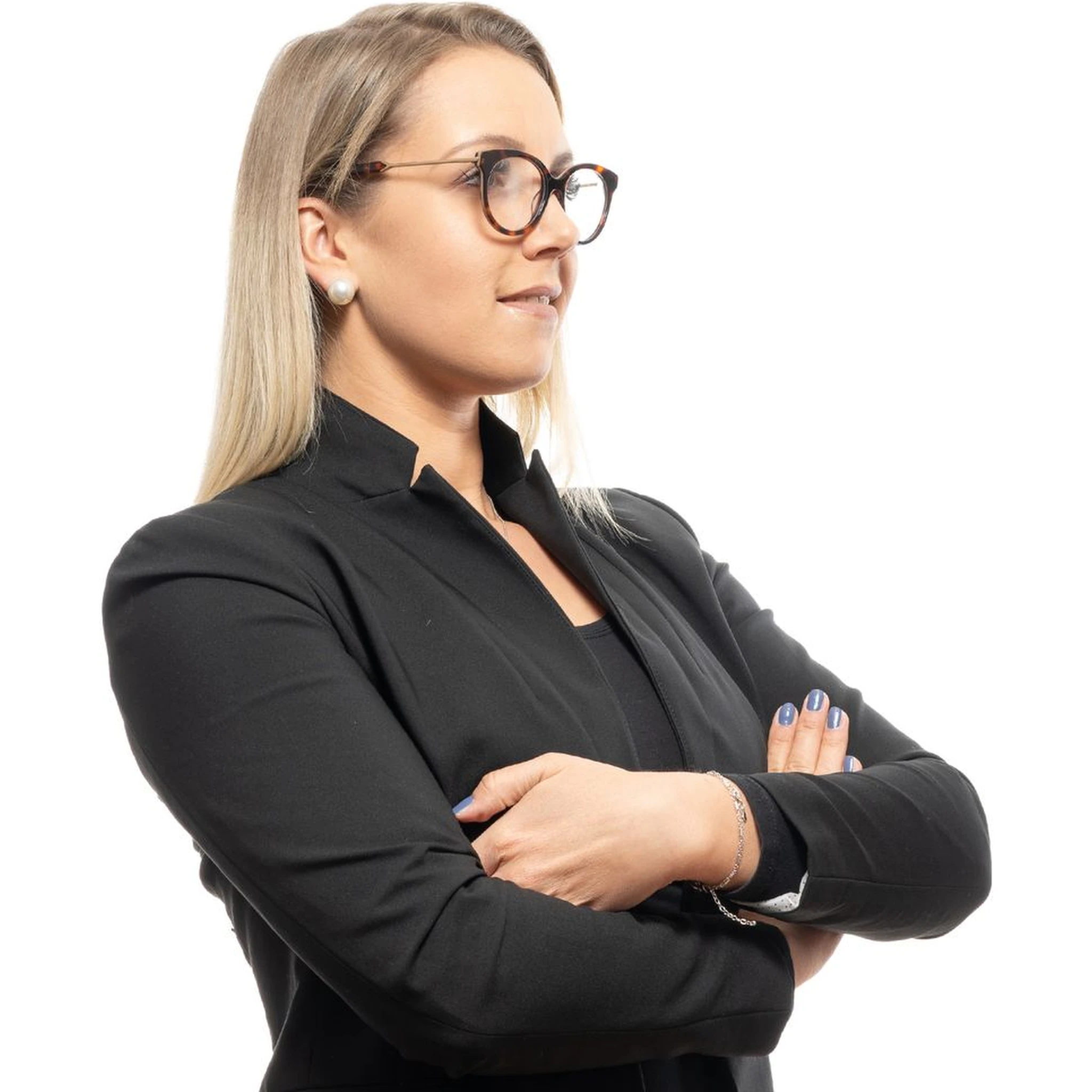 نظارات (إطارات) من المعدن البني والبلاستيك