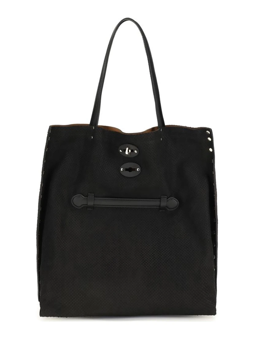 Black Calf Leather Bos Taurus Shoulder Bag
