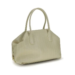 Cream Polyethylene Shoulder Bag