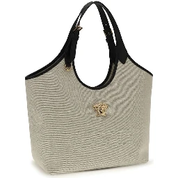 Beige Cotton Shoulder Bag
