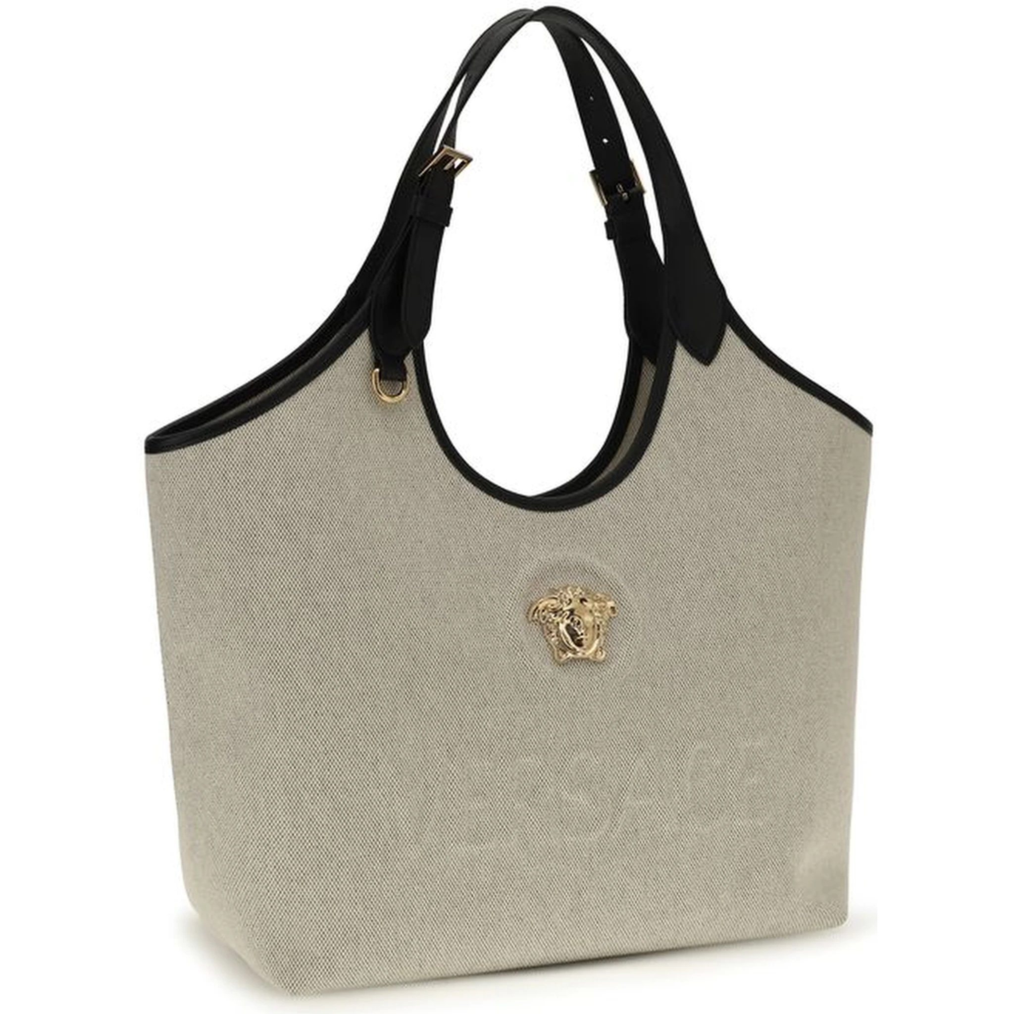 Beige Cotton Shoulder Bag