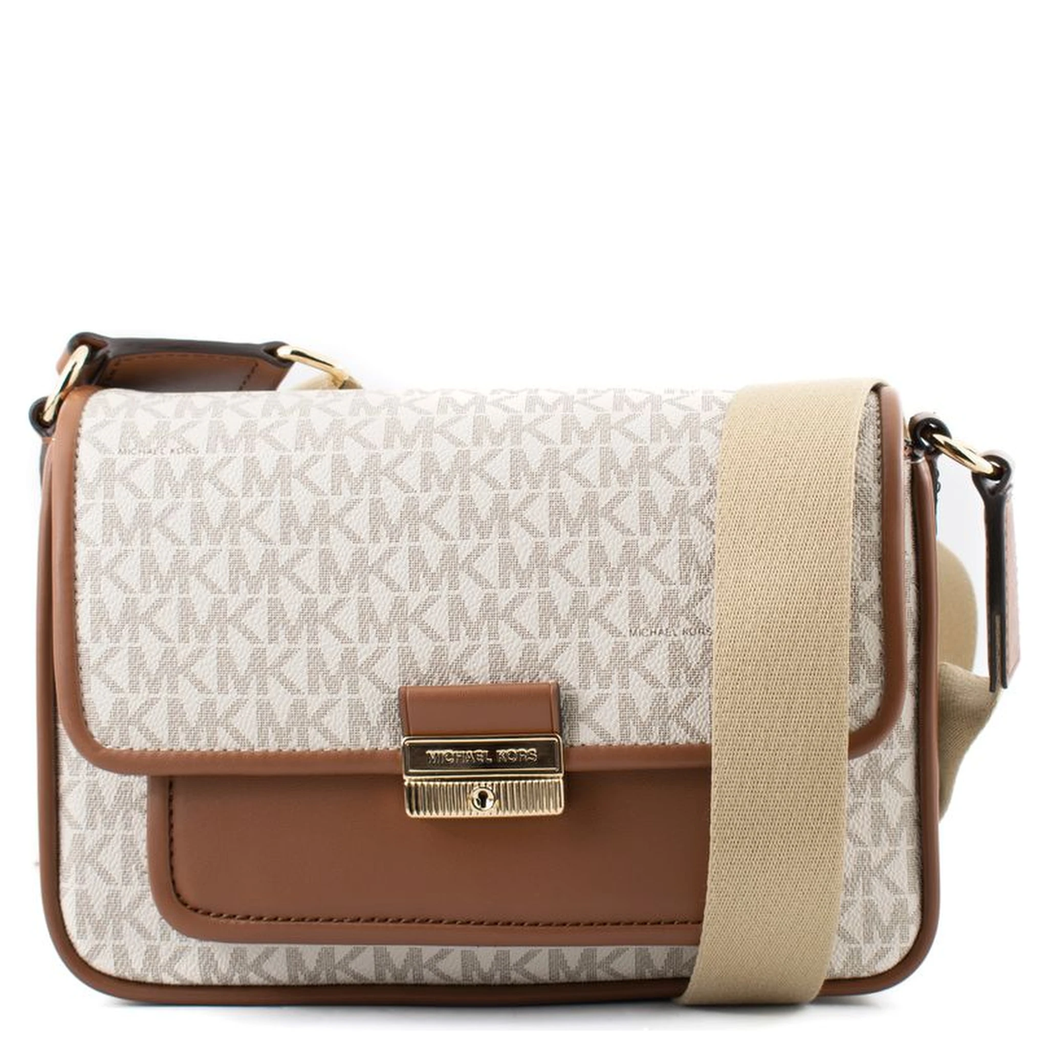 Beige Canvas Crossbody Bag