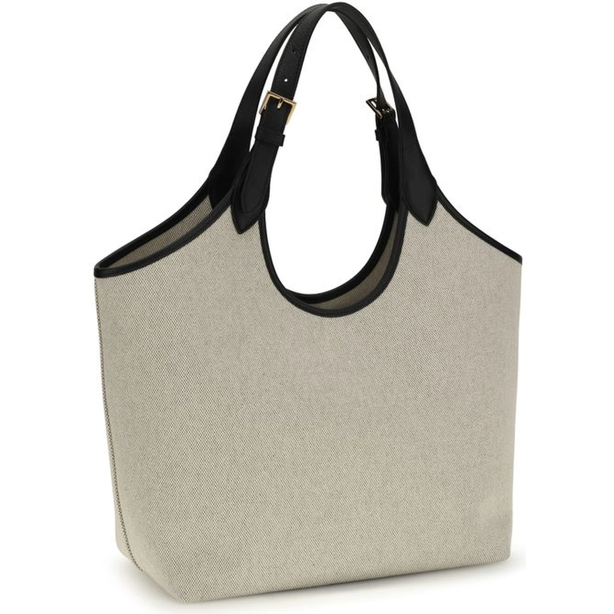 Beige Cotton Shoulder Bag