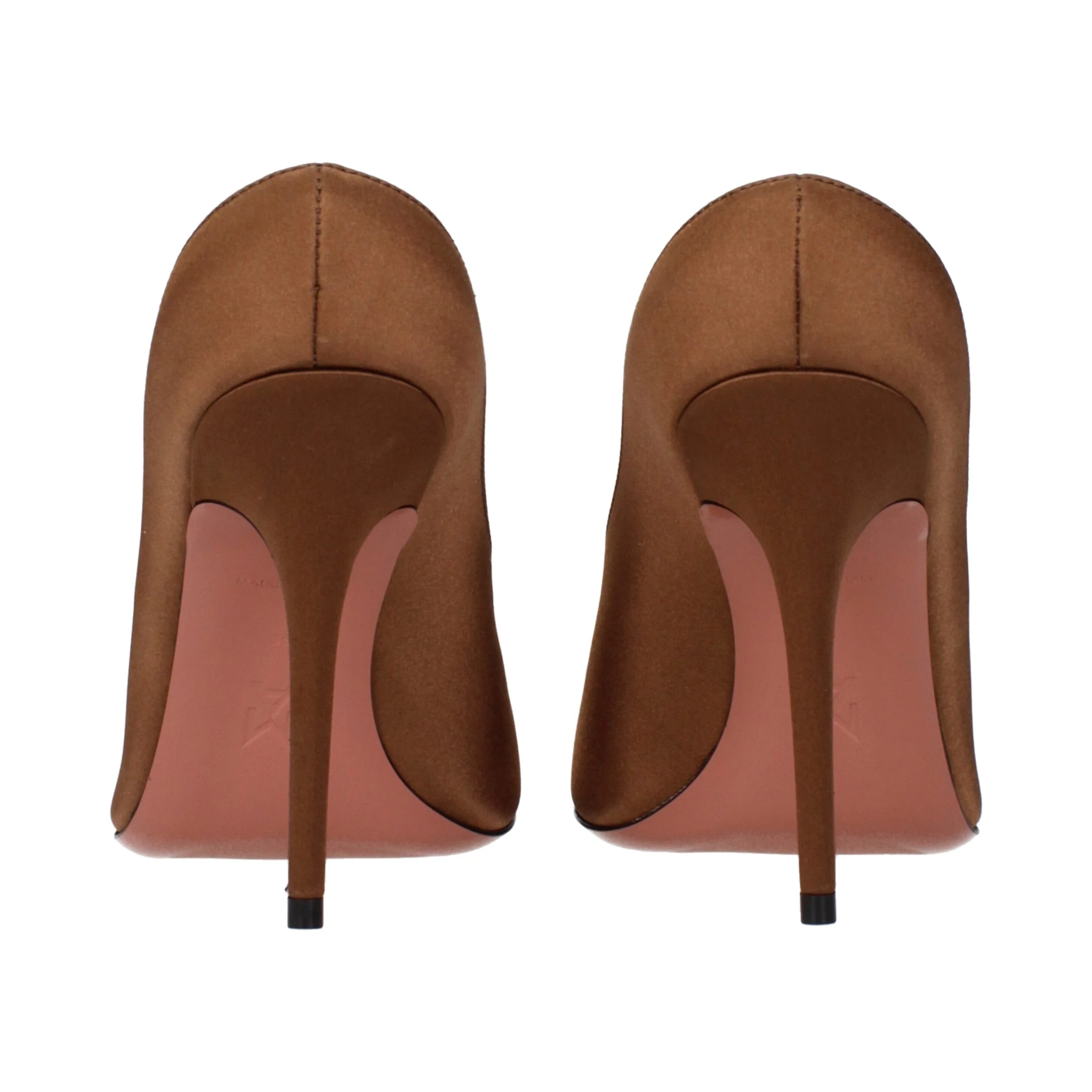 Brown Satin High Heel Pumps