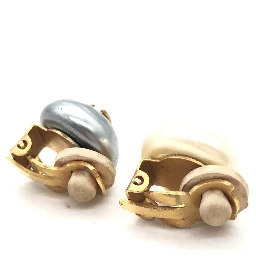 Gray And White Pearl Stud Earrings