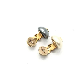 Gray And White Pearl Stud Earrings