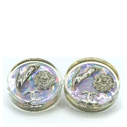 Vintage Holographic Logo Clip-On Earrings