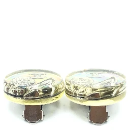 Vintage Holographic Logo Clip-On Earrings