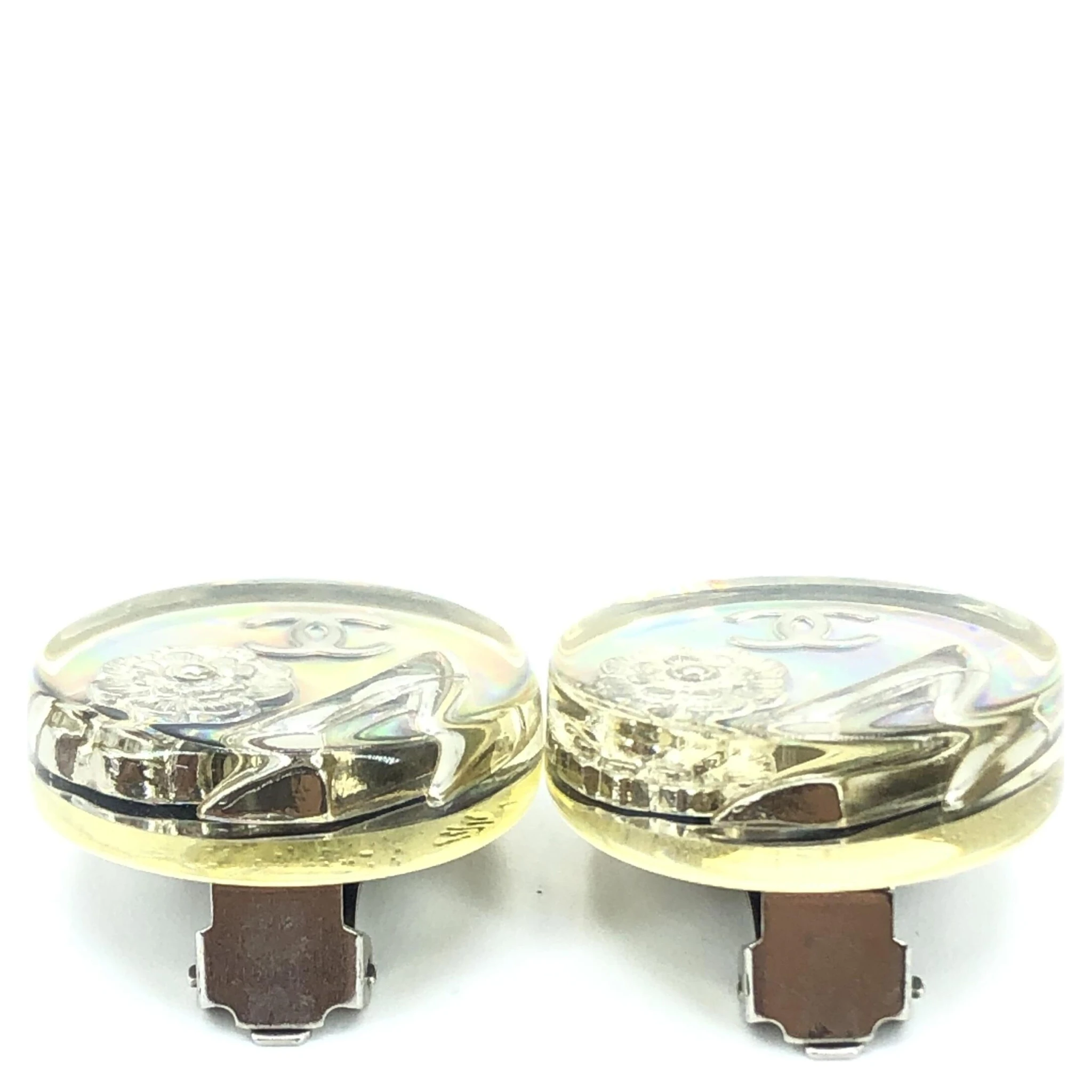 Vintage Holographic Logo Clip-On Earrings